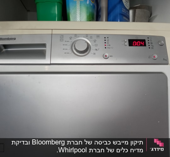 מכונת כביסה עם לוח בקרה דיגיטלי ותצוגת זמן